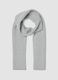 Light grey ribbed knitted scarf_0