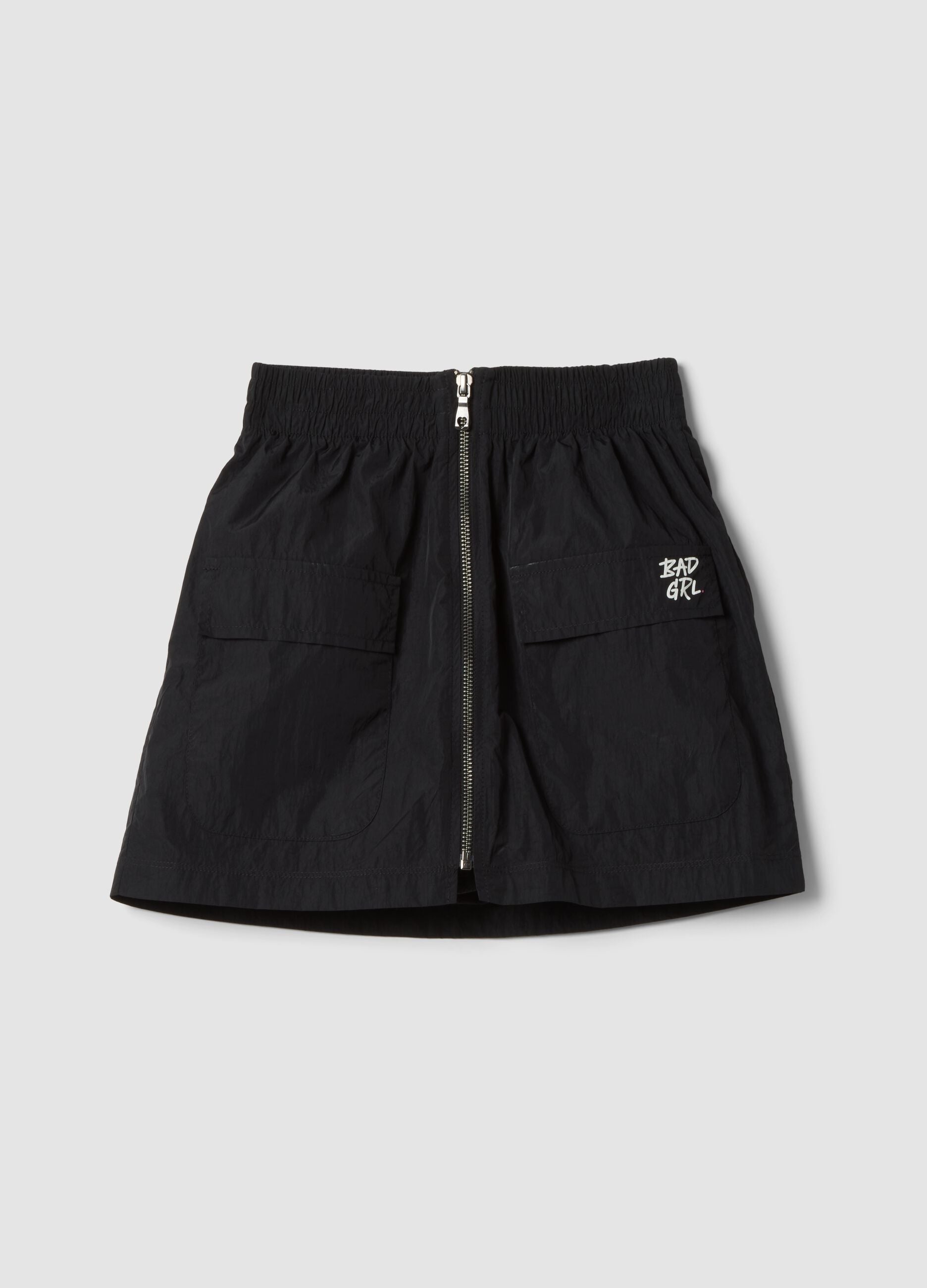 Black skort with front zip