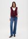 Regular fit wide leg blue denim trousers_0