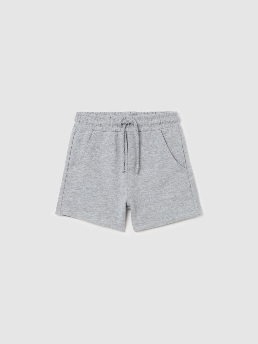 Bermuda shorts in French terry with drawstring_0