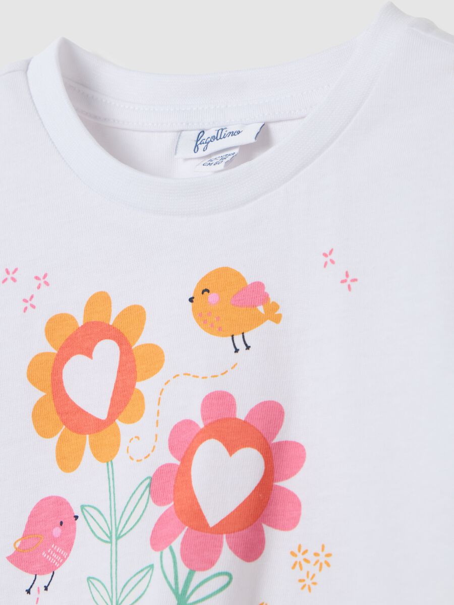 Girls' Summer Set in White and Pink Pure Cotton_3