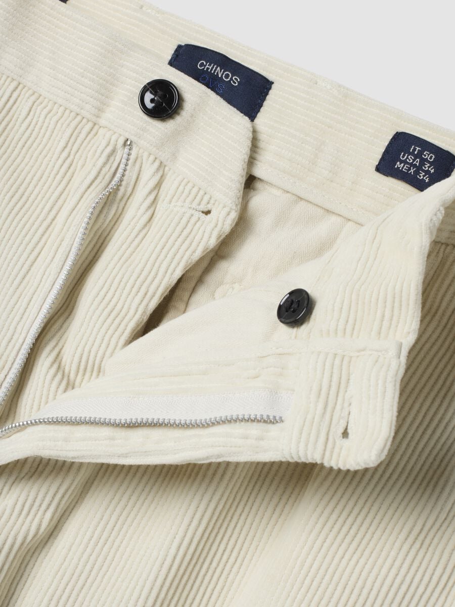 White pure cotton chino trousers_1