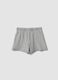 Grey pure cotton shorts with elasticated waistband_4