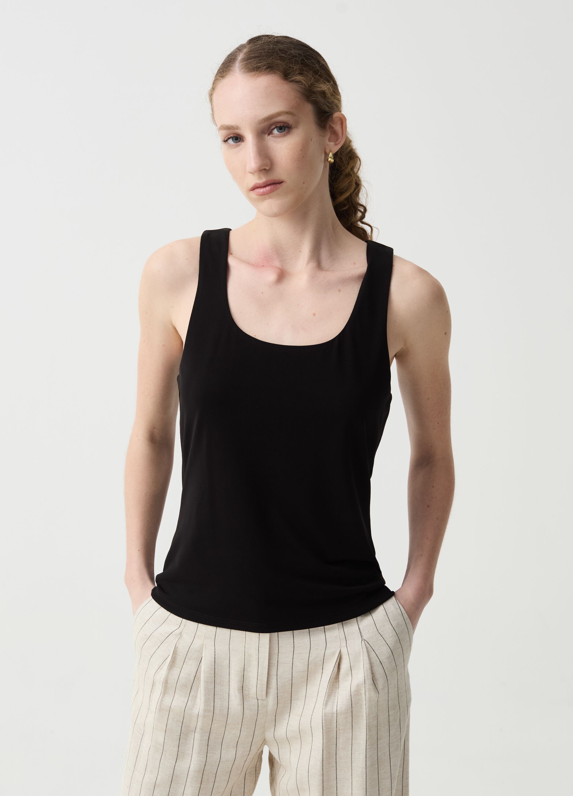 Tank top in stretch modal