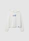 Girl's white regular fit pure cotton sweatshirt with print_3