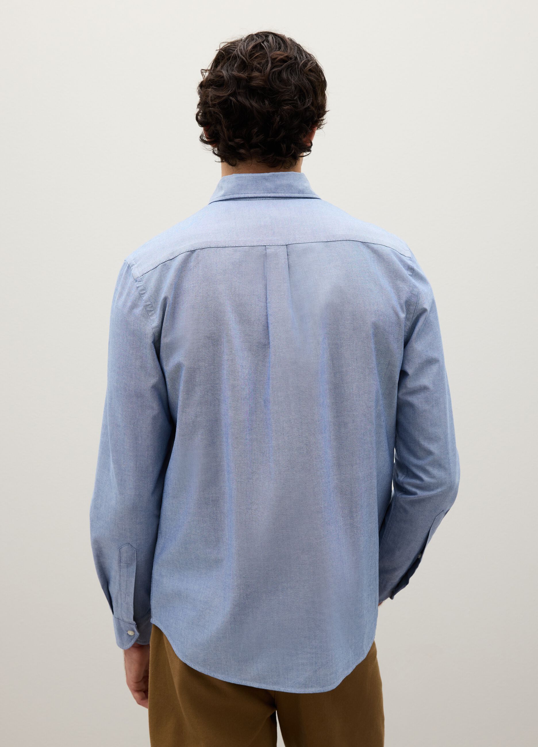 Oxford cotton shirt with button-down collar