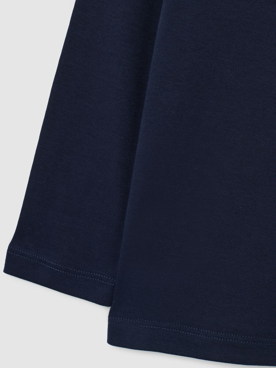 Long-sleeve blue cotton top for kids with regular fit_3