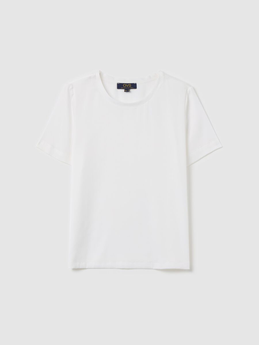 Short-sleeved blouse in satin_4