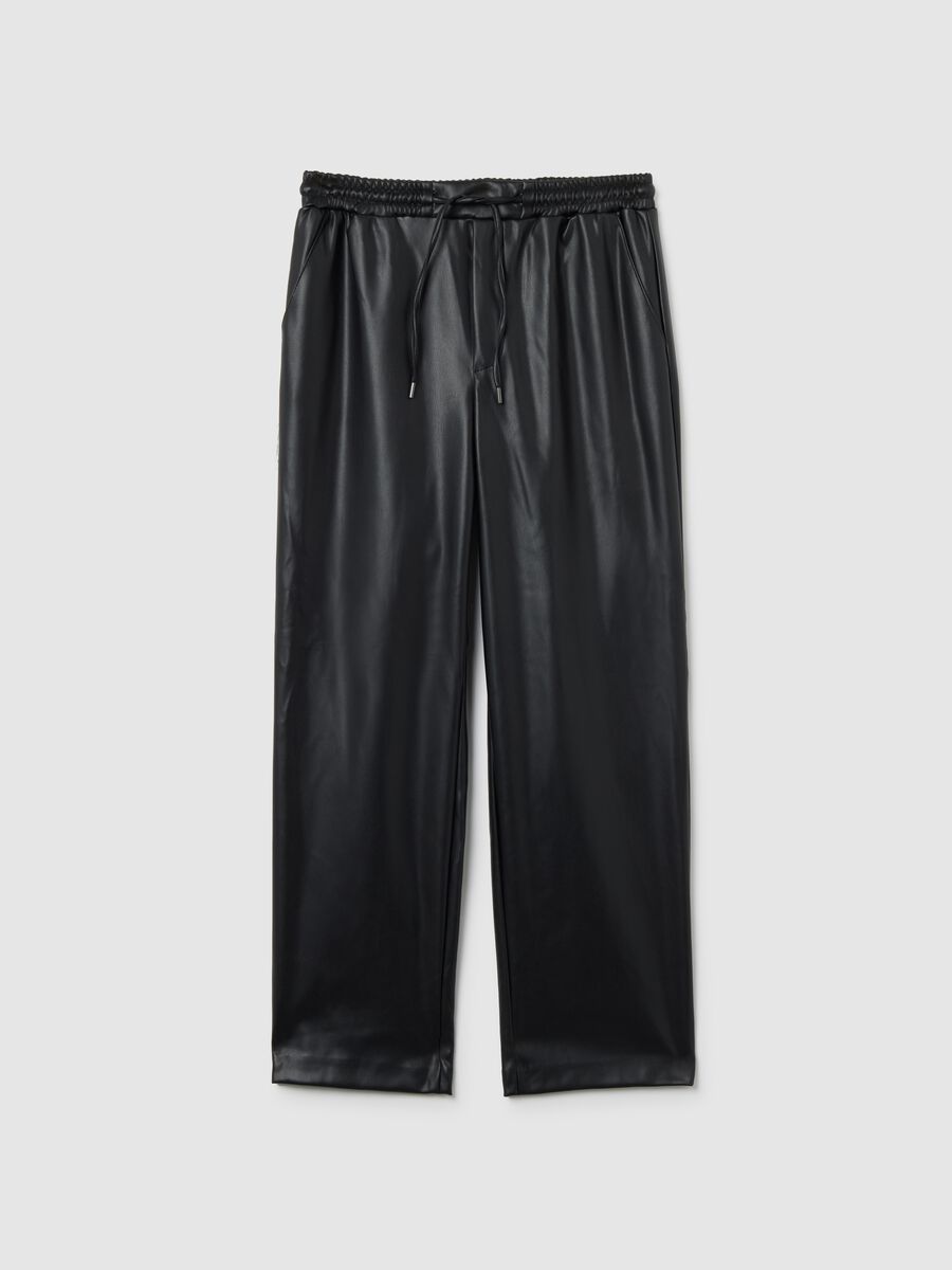 Black stretch blend leggings_4