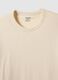 Beige short-sleeved pure cotton regular fit T-shirt_5