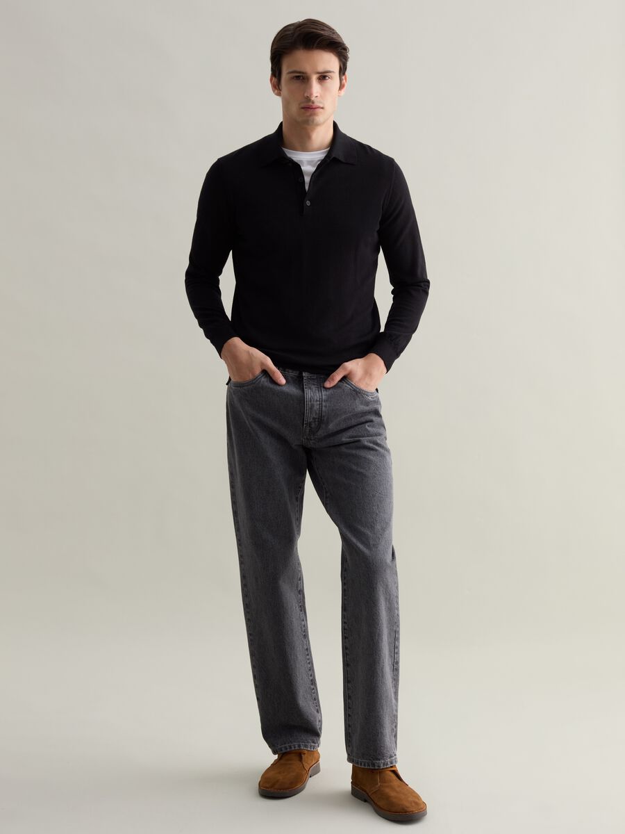 Merino wool top with polo neck_1