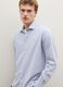 Blue cotton blend regular fit shirt_2