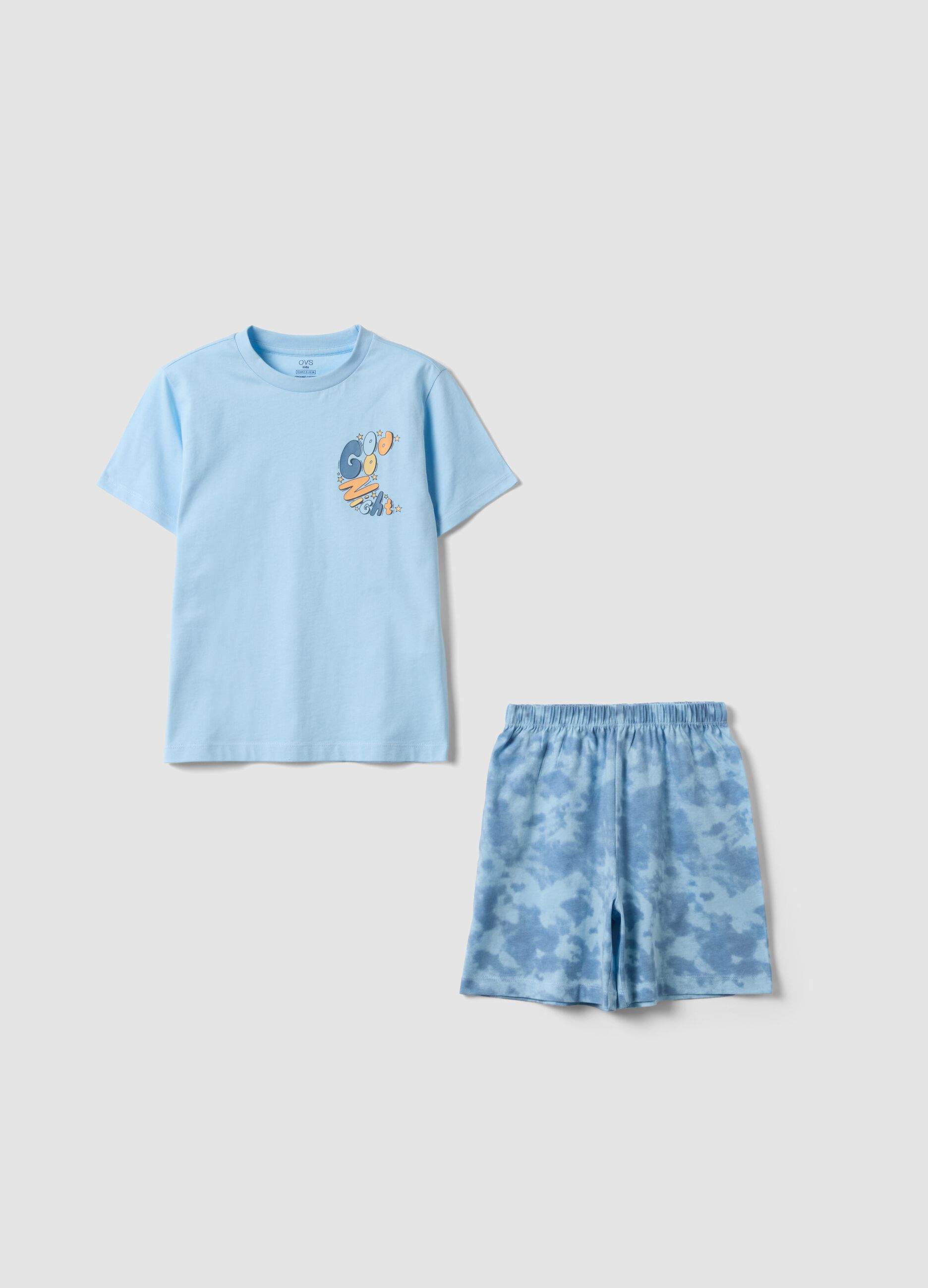 Light blue pure organic cotton kids&rsquo; pyjamas, regular fit