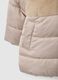 Beige padded jacket for girls with zip and hood_3