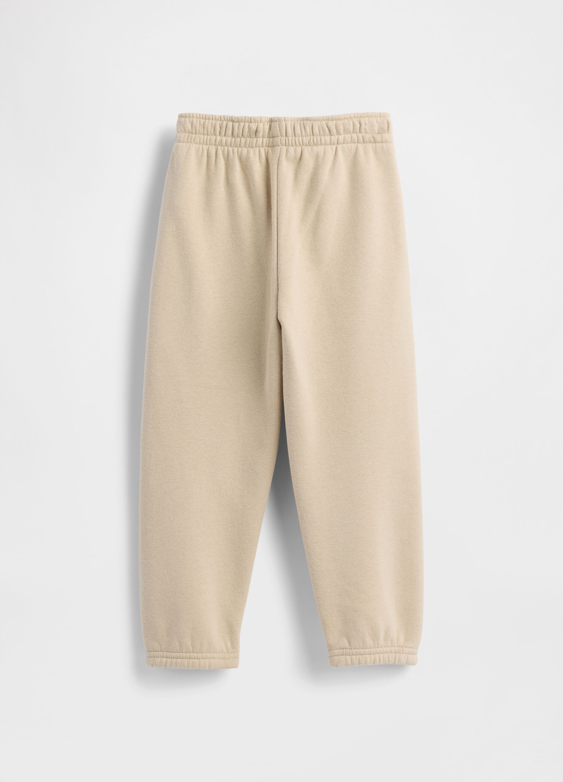 Beige trousers in cotton and polyester blend