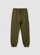 Green pure cotton relaxed cargo jogger trousers for boys_3