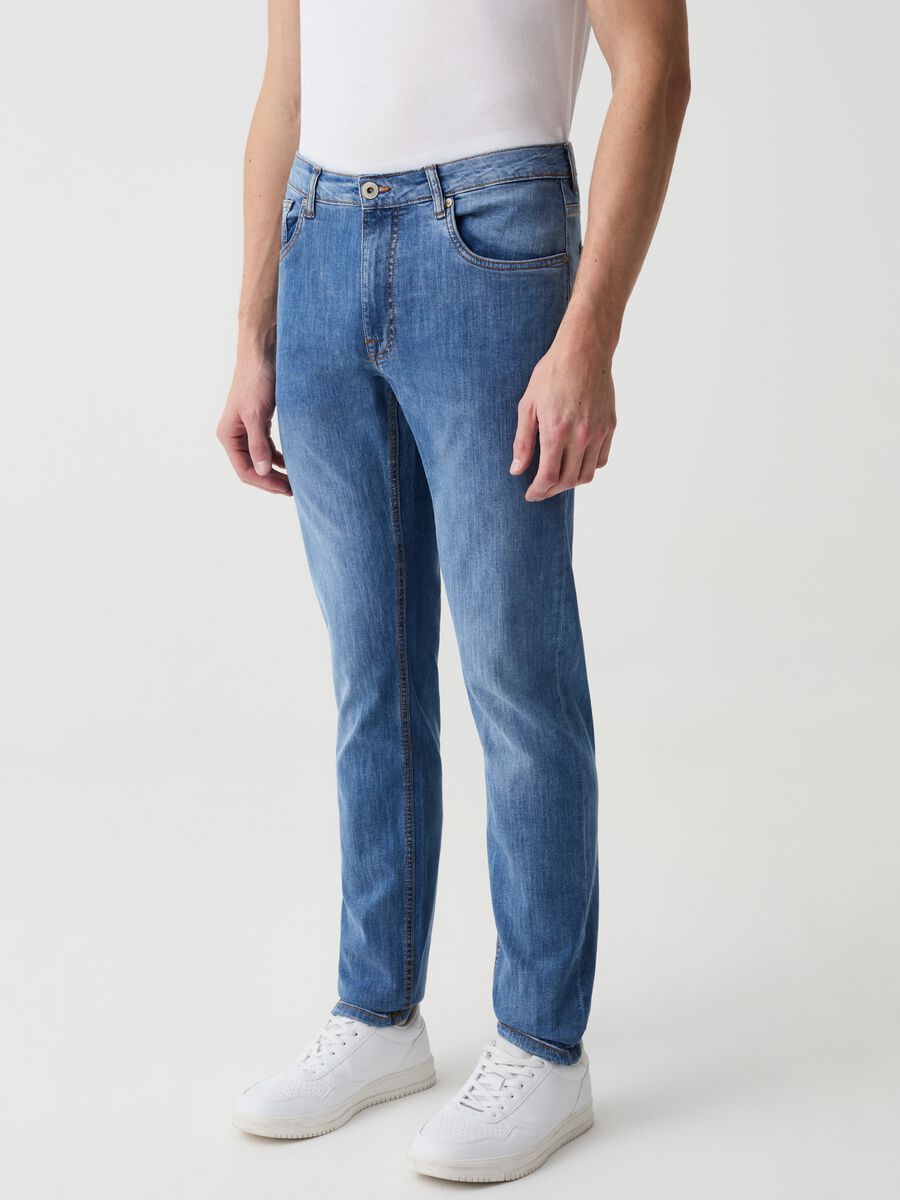 Jeans slim fit stretch con scoloriture_1