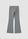 Pantaloni flare grigi in cotone organico e viscosa elasticizzata_1