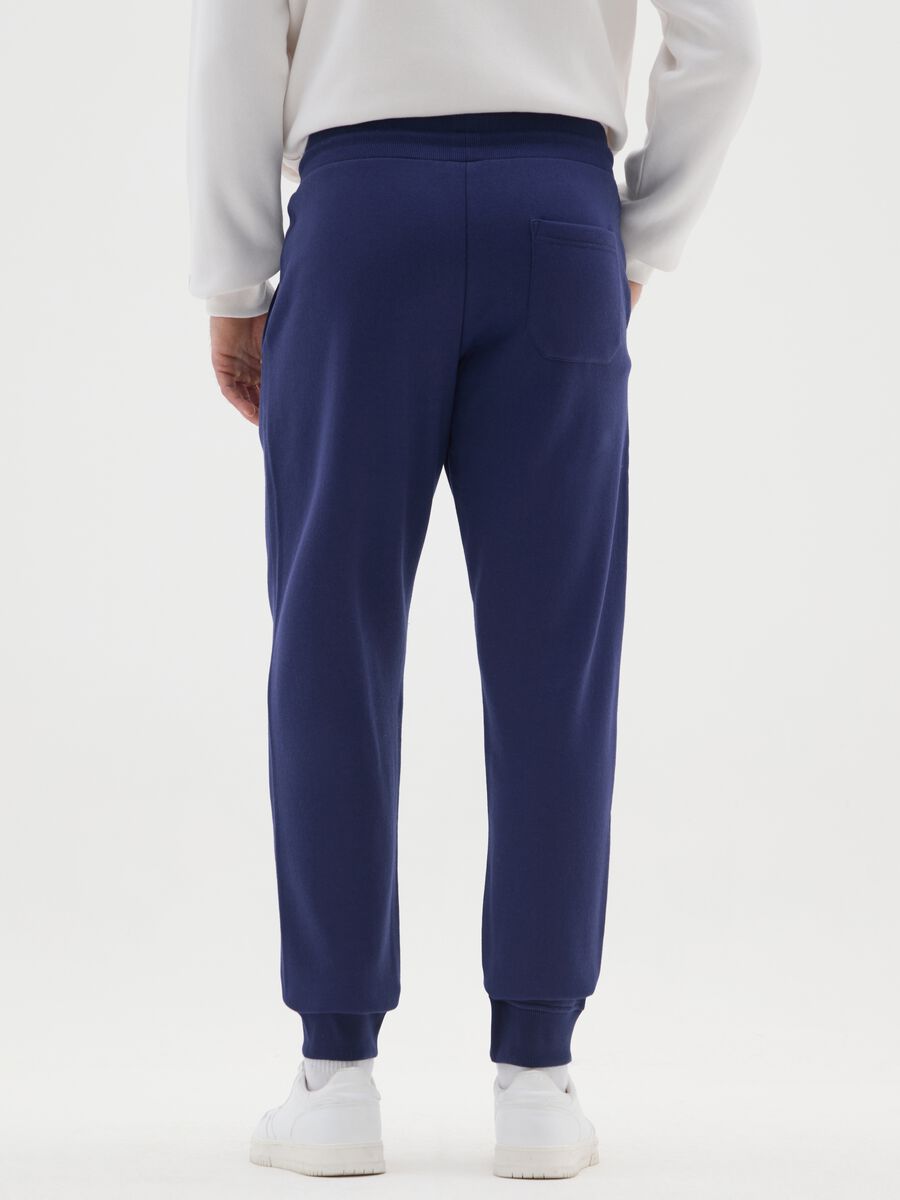 Blue Jogging Trousers in Cotton Blend_2