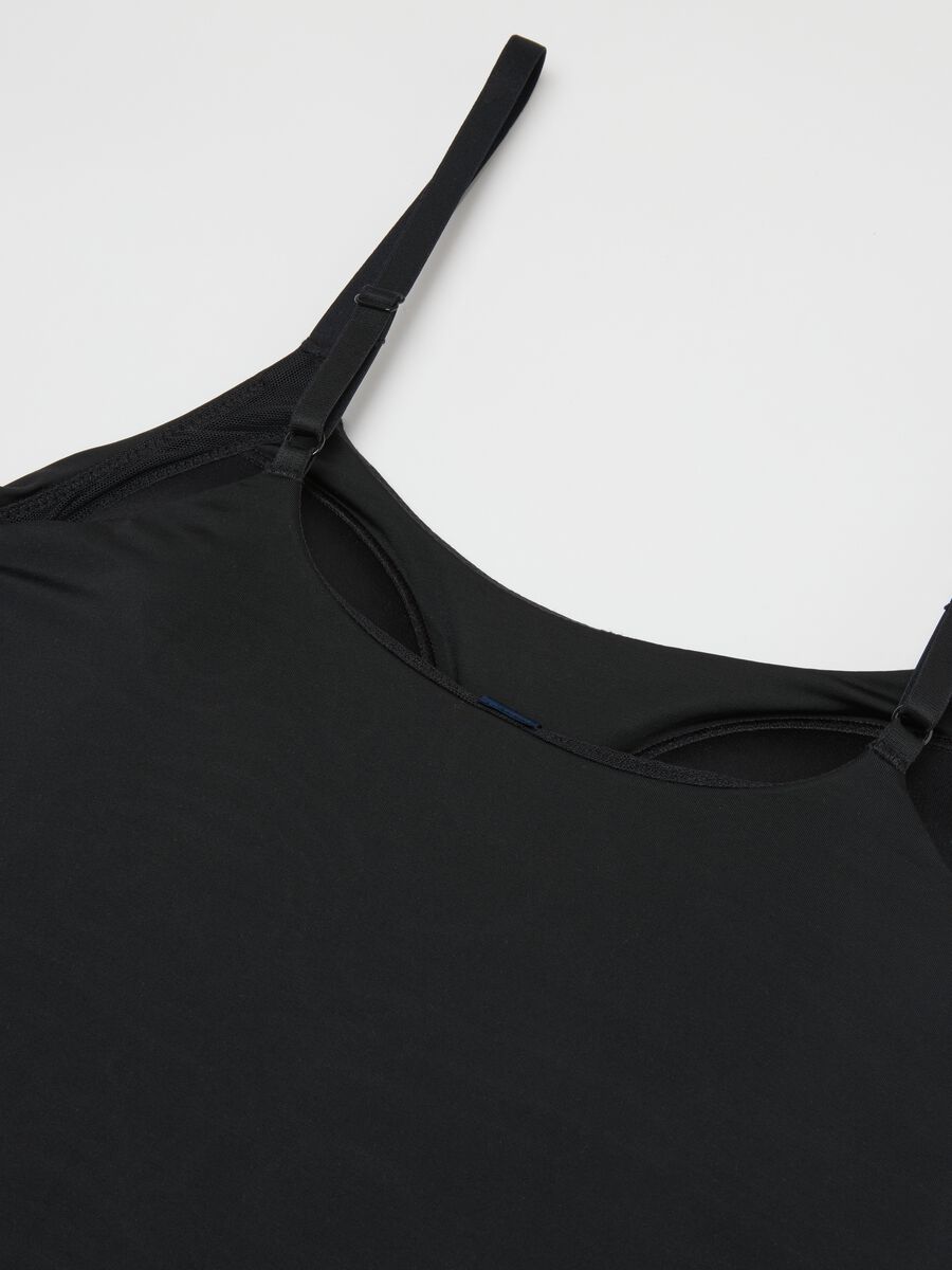 Black vest top with thin straps regular fit_5
