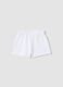 White stretch cotton shorts for girls regular fit_1