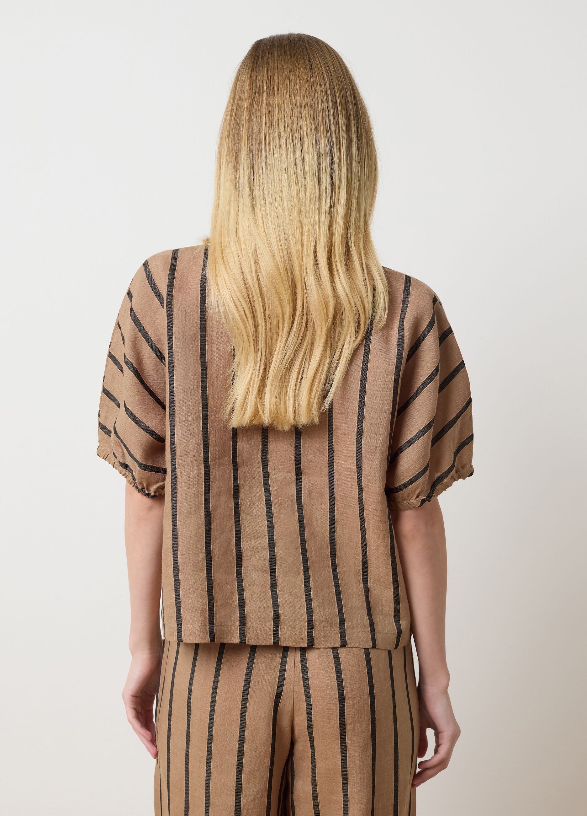 Brown striped blouse