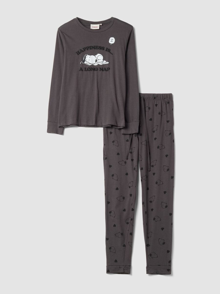 Peanuts organic cotton pyjama set in anthracite grey_4