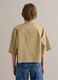 Camicia beige in puro cotone con taschino over fit_3
