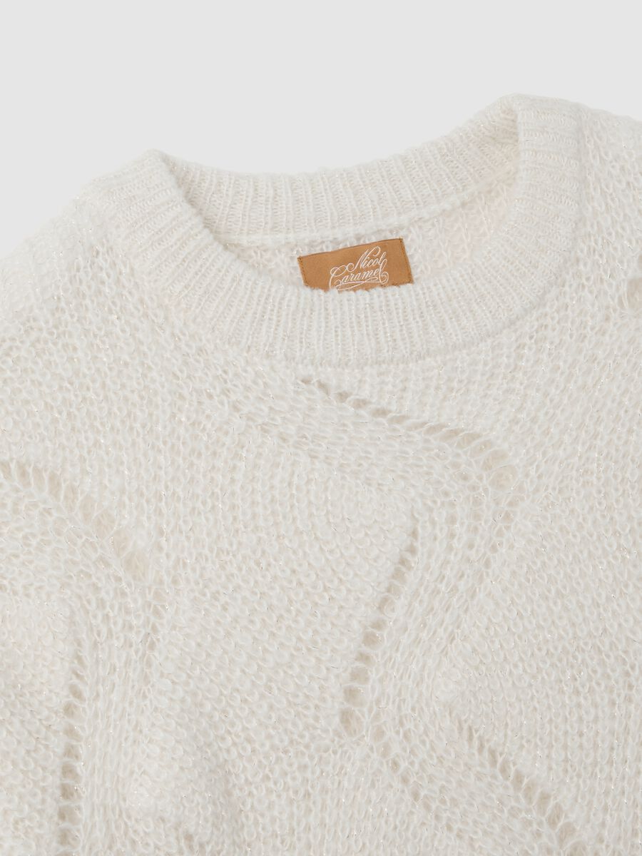 Beige maternity jumper with lace pattern_5