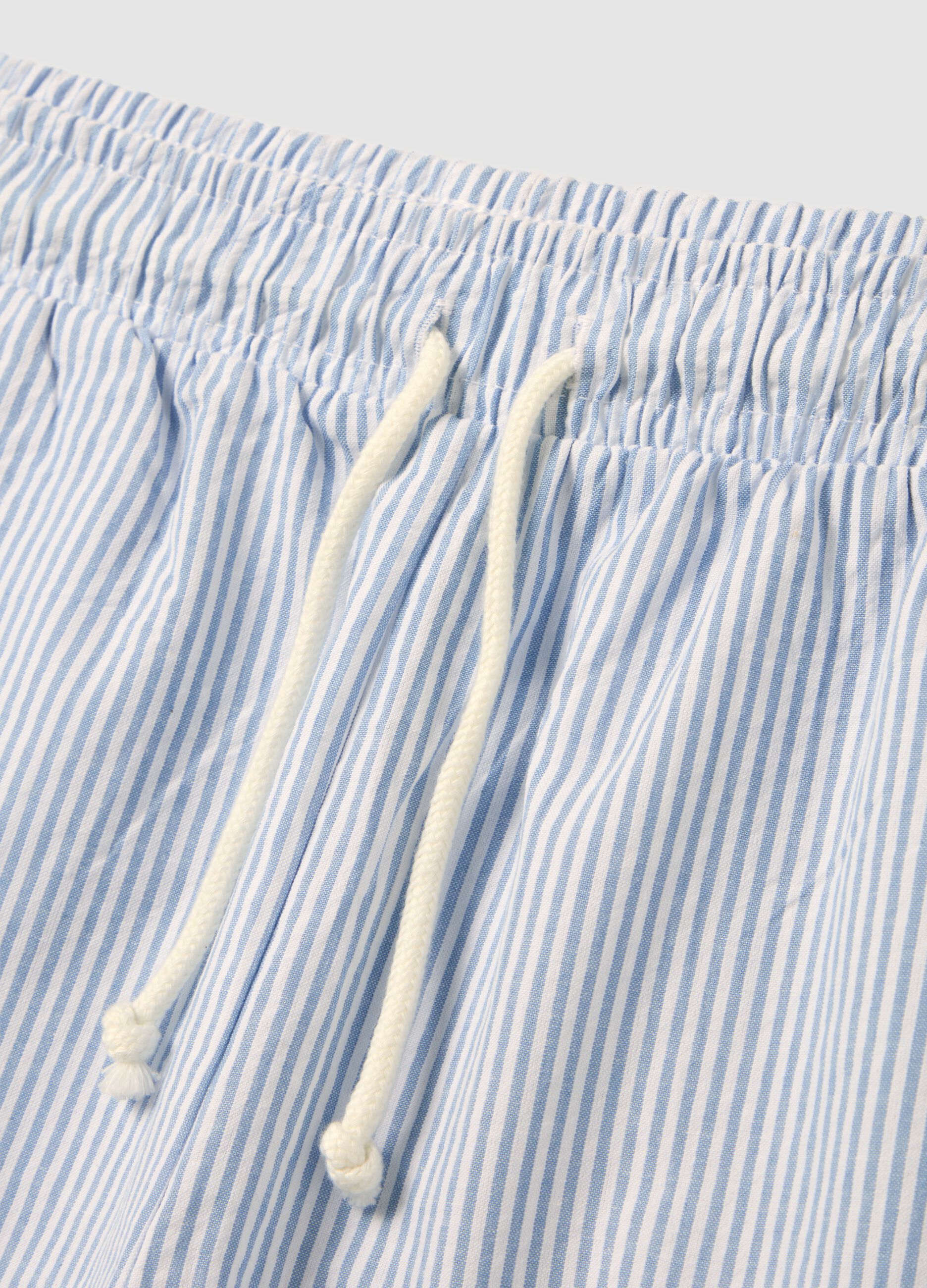 Men's multicolour pure cotton shorts, regular fit with drawstring