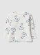 White pure organic cotton T-shirt with teddy bear print_0