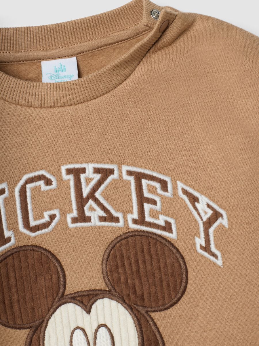 Completo jogging marrone in misto cotone organico con stampa Mickey_2