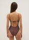 Brown stretch one-piece swimsuit with glitter texture_2