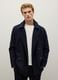 Blue regular fit wool blend jacket with zip_1