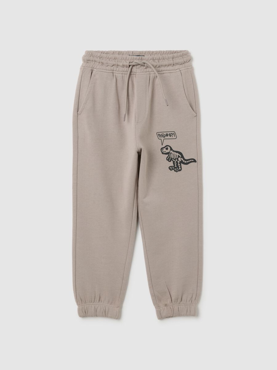 Beige cotton trousers for boys_0