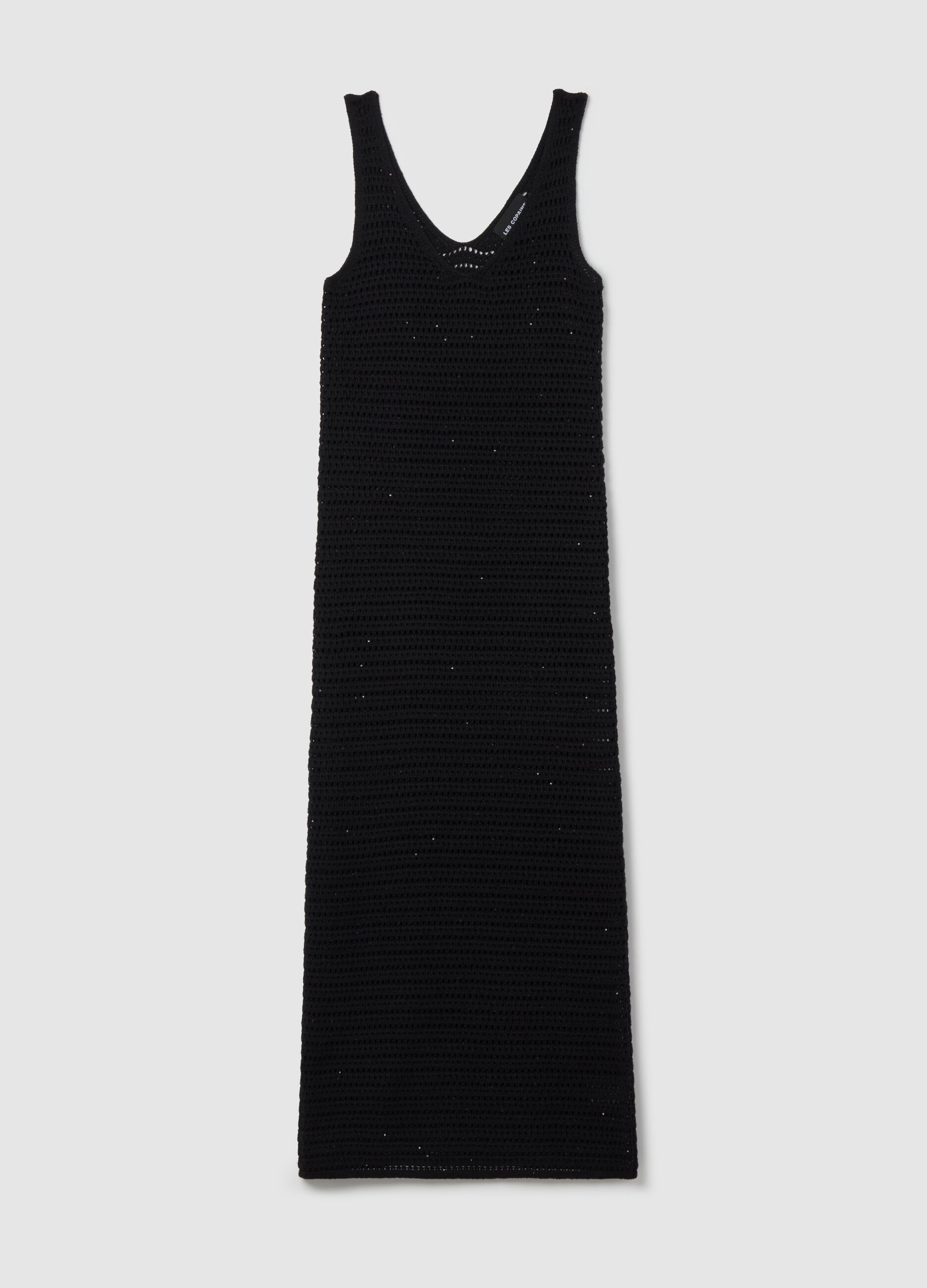 Vestito lungo smanicato crochet