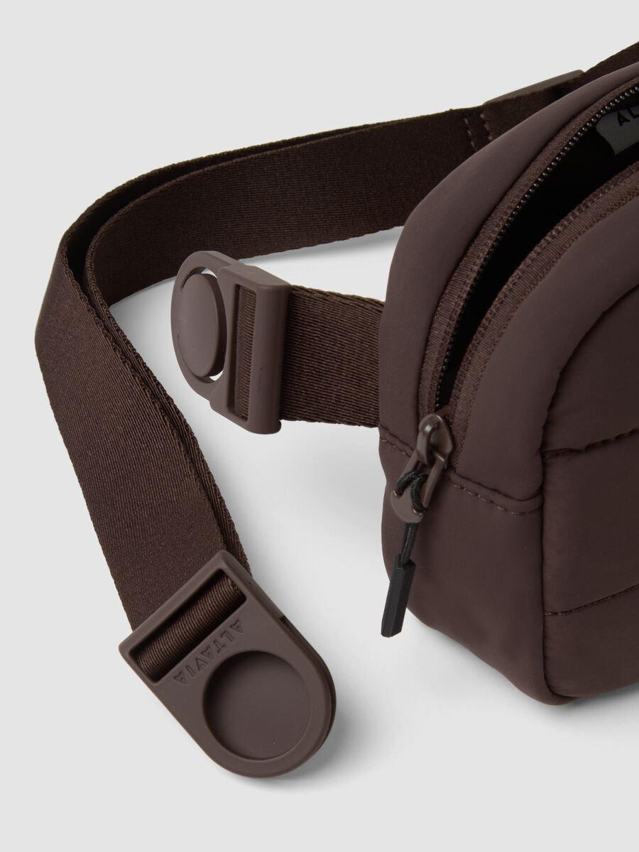 Marsupio marrone in tessuto elasticizzato con tracolla ALTAVIA STUDIO_1