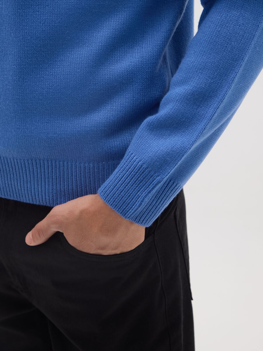 Blue crew neck sweater regular fit_3