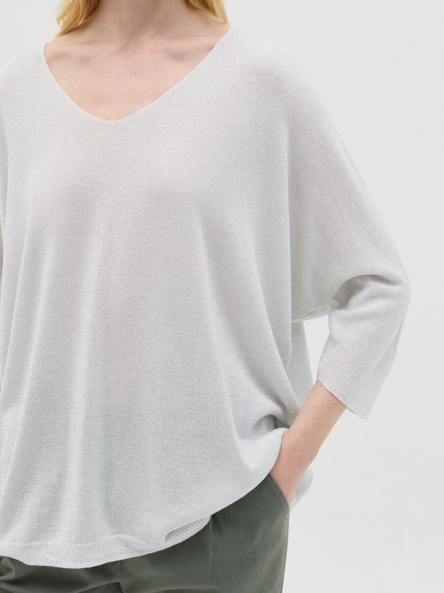 Grey lurex top with three-quarter sleeves_2