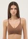 Brown Seamless Bra with Removable Padding_0