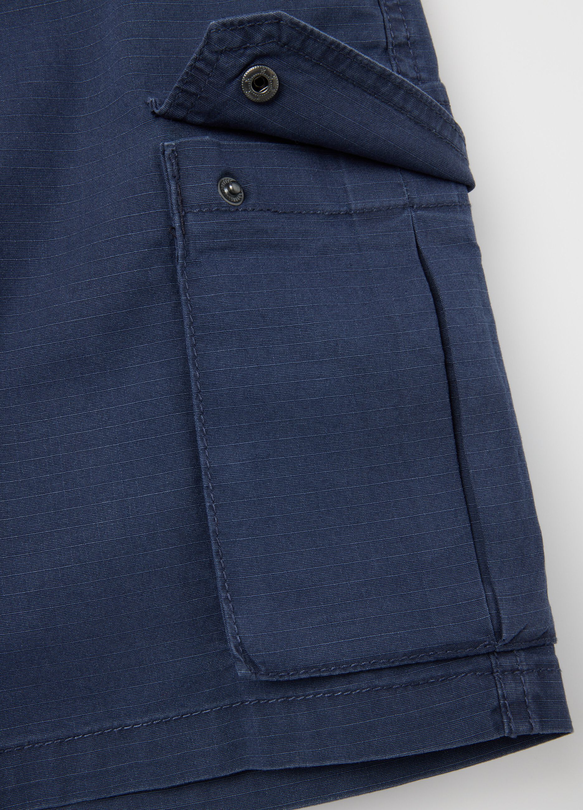 Pantaloni cargo da uomo in cotone blu regular fit