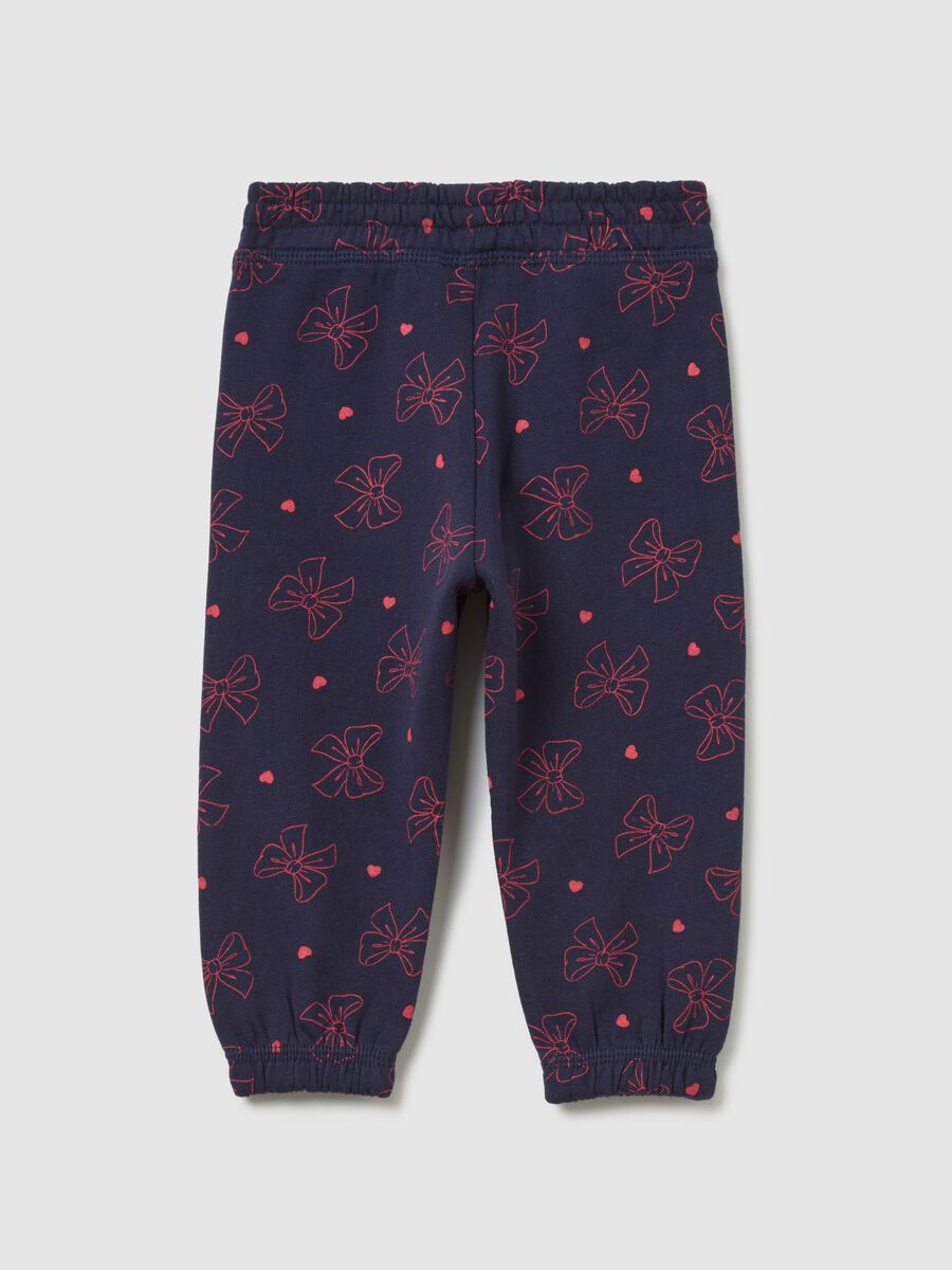 Leggings blu con fiocchi e cuori rosa_1