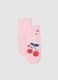 Girls' pink cotton blend socks with designs_0