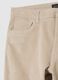 Beige regular fit stretch cotton trousers_5
