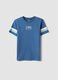 Blue pure cotton boys&rsquo; T-shirt with striped sleeves_3