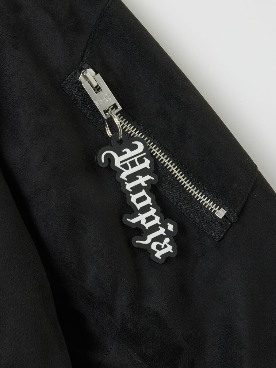 Suede Bomber Jacket Black_8