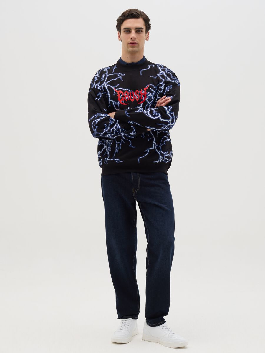 Black sweatshirt with lightning print_1