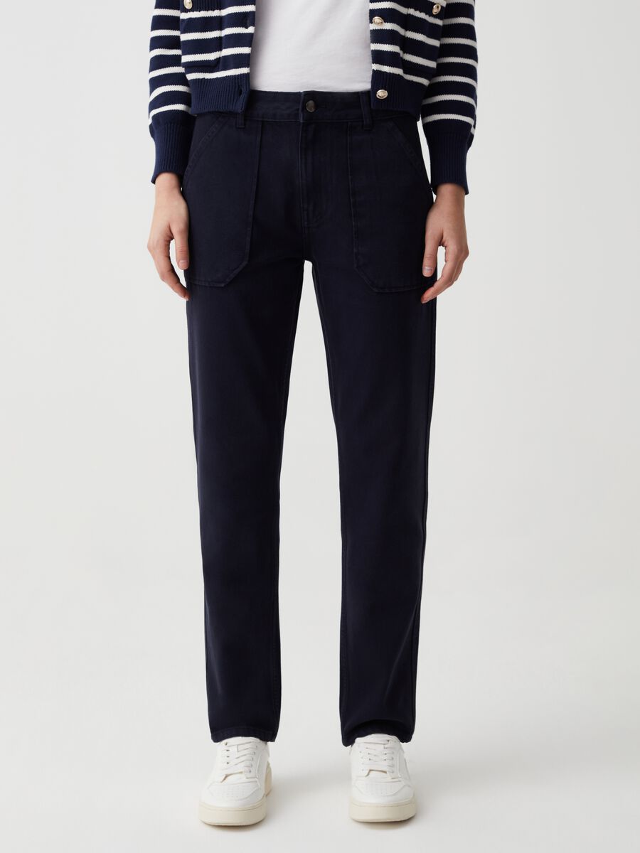 Straight-fit, cotton trousers_1