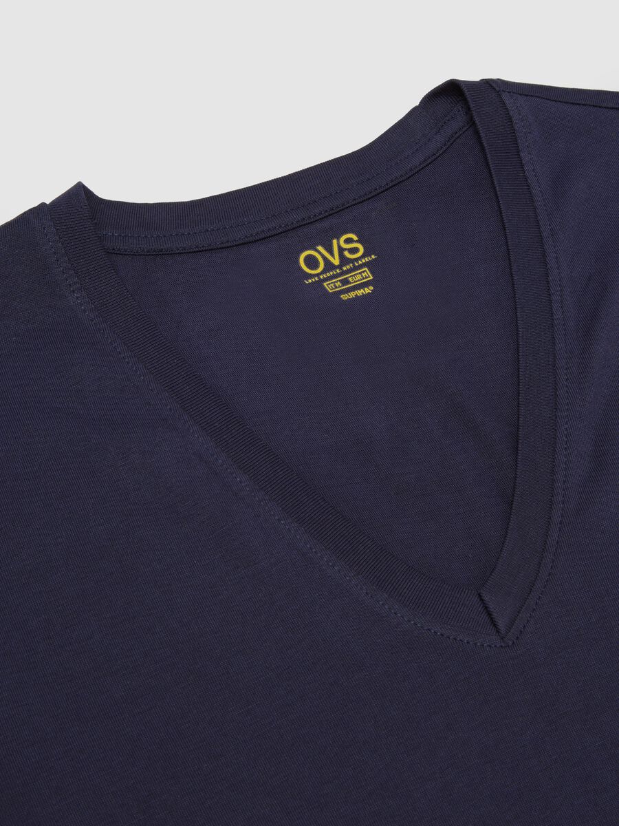 Bipack di t-shirt in puro cotone blu regular fit_5