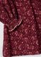 Burgundy red floral pure cotton crew-neck dress, regular fit_2